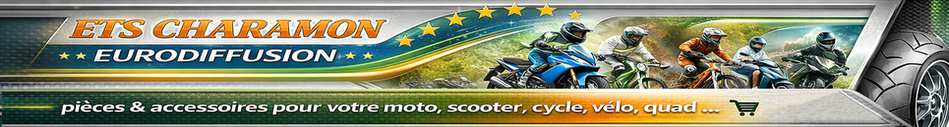 banniere charamon eurodiffusion vente en ligne de pièces détachées moto motocross scooter cyclo vélo quad jet ski ulm